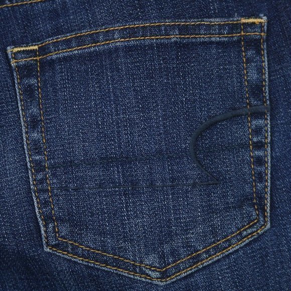 American Eagle Slouchy Cropped Jeans Stretch Dark 2 - Picture 11 of 12